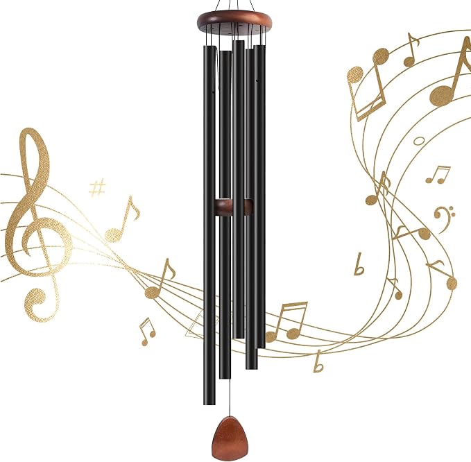 65 Inch Wind Chimes for Outside Deep Tone, Large Wind Chimes with 5 Aluminum Tubes, Courtyard Decoration, Windchimes Outdoor Create an Enjoyable Atmosphere & Give Mom a Gift