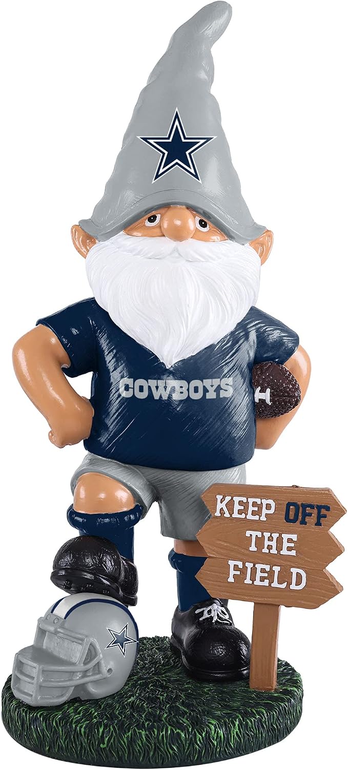 FOCO NFL Unisex-Adult NFL Team Logo Keep Off The Field Garden Statue Outdoor Gnome 8"