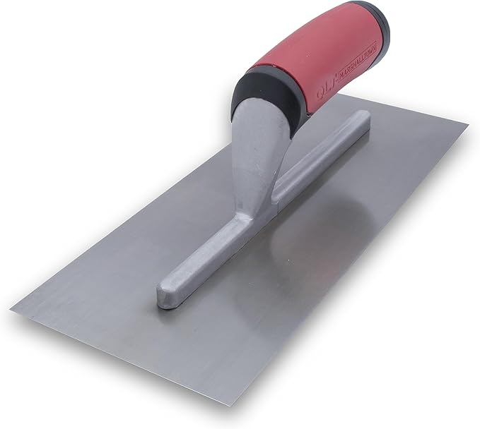 MARSHALLTOWN QLT Concrete Finishing Trowel, 11 x 4.5 Inch Carbon Steel Blade, Soft Grip Handle, FT1145R