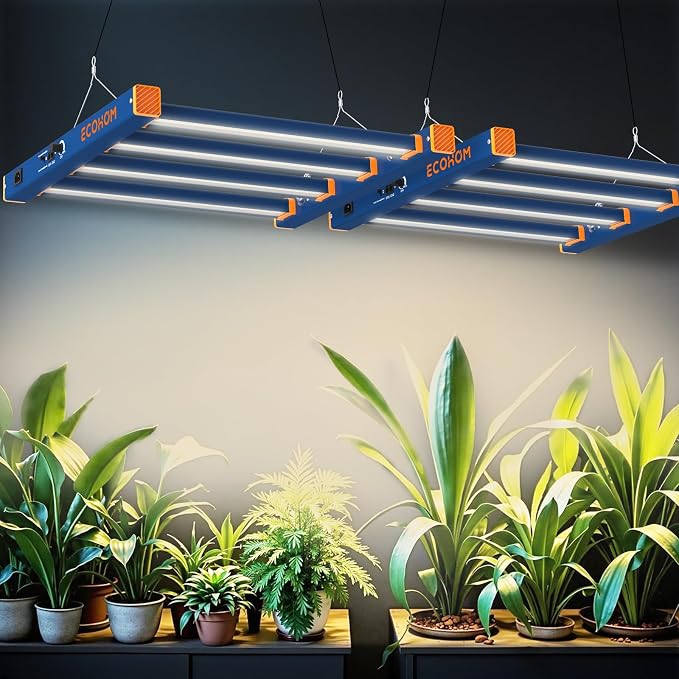 ECOHOM 320W LED Grow Light, Full Spectrum Dimmable Daisy Chain, Pro Bar Style for 3x3ft Grow Tent, Foldable & Hanging Growing Lamp for Indoor Plants Seedlings, Veg and Bloom
