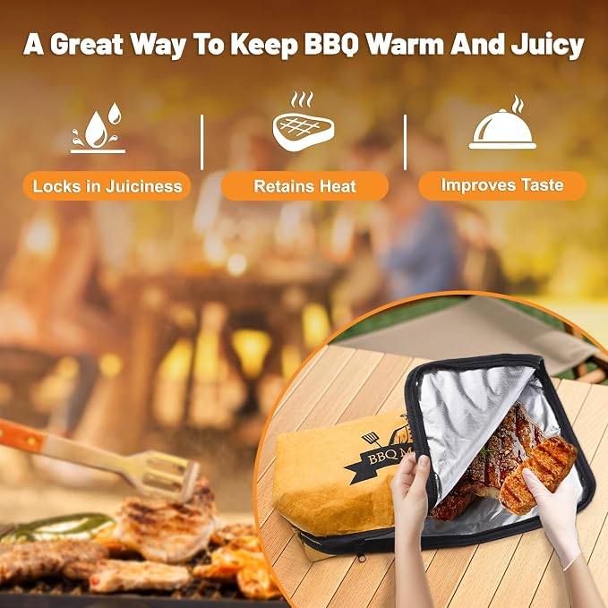 21&15 Inch BBQ Blanket for Resting Meat, Air Fryer/Dough/Kitchen/Smoker Accessories Party Picnic Camping-Insulated Bag for Brisket/Pork Shoulder/Turkey, Grill Accessories Gifts for Men, Dad