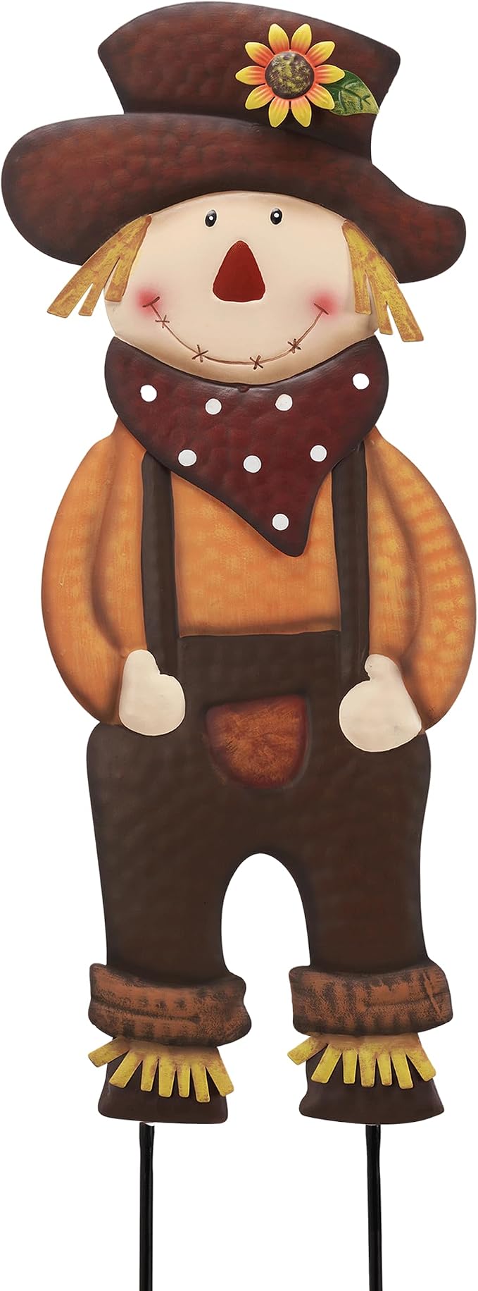 TERESA'S COLLECTIONS Fall Decor for Outdoor Home, Scarecrow for Garden Metal Stakes for Fall Decorations, Autumn Decor for Thanksgiving Decorations, Brown Harvest Yard Signs for Home Lawn Patio, 24"