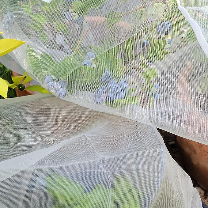 Garden Netting for Bird, Insect and Bug Cover 10x30FT | Multiple Size White Mesh Fabric Mosquito Net for Fruit & Vegetable Protection | Agricultural Strawberry, BlackBerry & Berry Plant Barrier