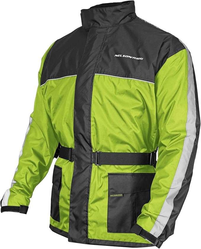 Nelson Rigg Solo Storm Rain Jacket, Waterproof, Breathable, and Packable (Hi-Vis Yellow/Black, 4X-Large)