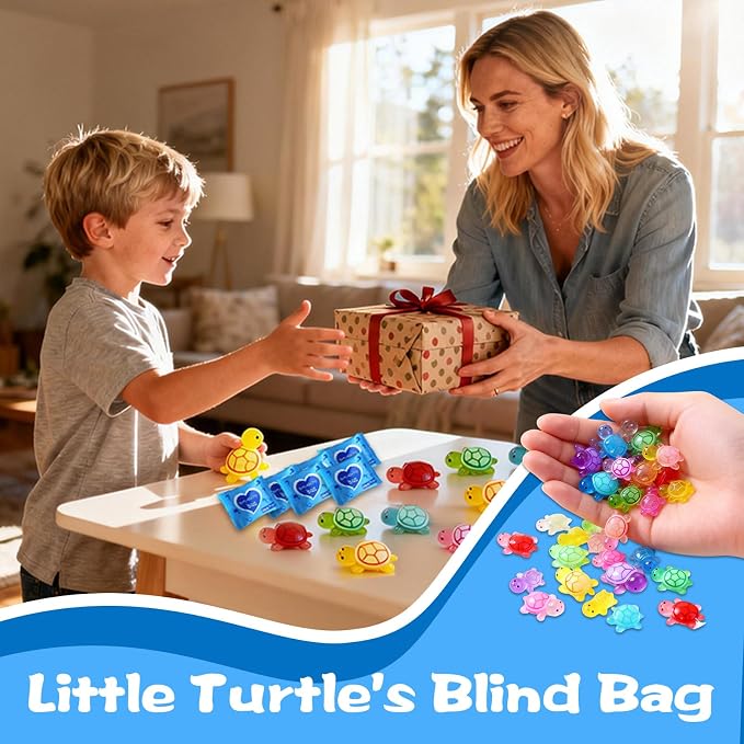 Mini Glow In The Dark Animal Resin Models, Resin Animals Mystery Bags, Individually Wrapped Blind Bags Tiny Animal Figurines, Collectible Mini Animals For Fairy Garden, DIY Crafts (50, Turtle)