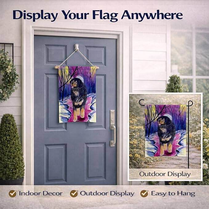 Caroline's Treasures SS1021GF Tibetan Mastiff Garden Flag Mailbox Flag Decorative Yard Flag Banner Outside Patio Artwork Yard Flower Beds, Garden Size, Multicolor