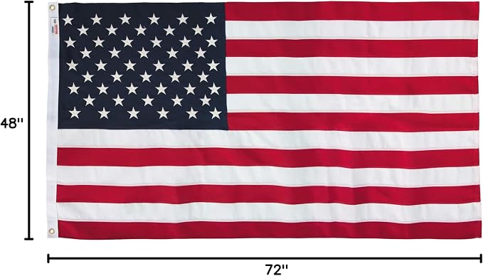 American Flag - 100% Made in the USA - 5' x 8' ft – Perma-Nyl Sewn Nylon with Grommets - Sturdy, Durable, and Patriotic - Great For Gardens, Homes, Patios and Cars - By Valley Forge Flag