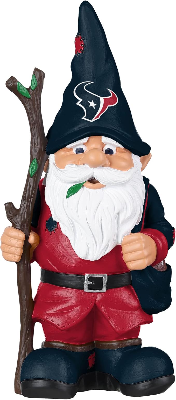 FOCO NFL Team Logo Holding Stick Garden Statue Outdoor Gnome