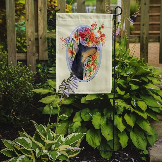 Caroline's Treasures SS8044GF Doberman Garden Flag Mailbox Flag Decorative Yard Flag Banner Outside Patio Artwork Yard Flower Beds, Garden Size, Multicolor