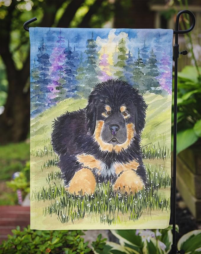 Caroline's Treasures SS1037GF Tibetan Mastiff Garden Flag Mailbox Flag Decorative Yard Flag Banner Outside Patio Artwork Yard Flower Beds, Garden Size, Multicolor