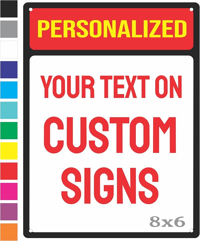 Custom Metal Sign for Outdoor and Indoor made from weatherproof non rusting aluminum. Full Color, UV Ink lasts years. Customized No Trespassing Signs, Personalized Delivery Signs for home or office. 8" x 6" - by ATX CUSTOM SIGNS