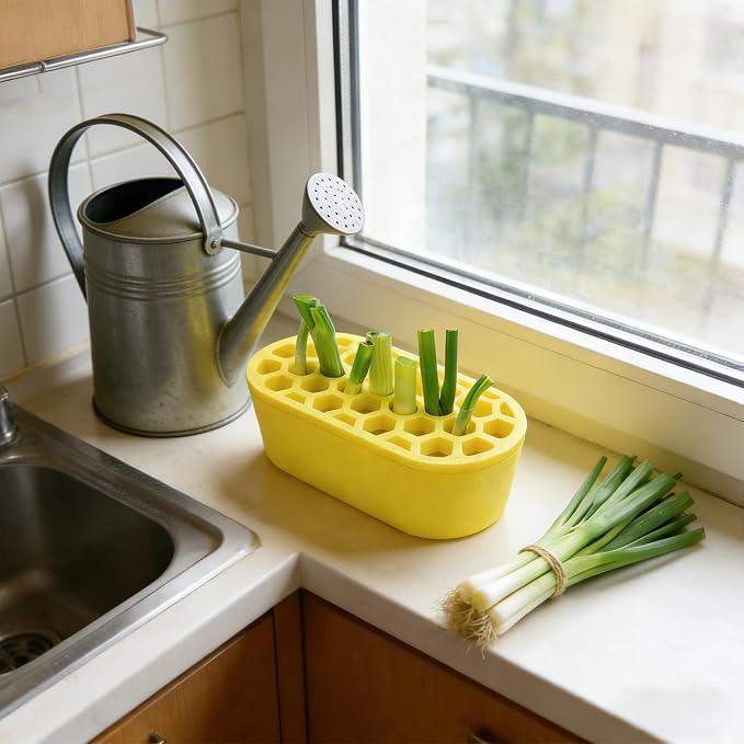 Green Onion Regrower Sprouting, Hydroponic Scallion Planter Box | 3D Printed Mini Green Onion Regrower Kit for Indoor Kitchen Windowsill Garden, Hydroponics Enthusiasts
