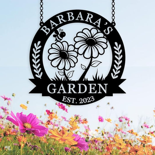 Custom Garden Signs, Garden Flag for Outside, Personalized Flower Garden Name Sign, Veggie Garden Decorative outdoor Welcome Sign, Gift for Gardener, Grandma's GardenMom's Garden,