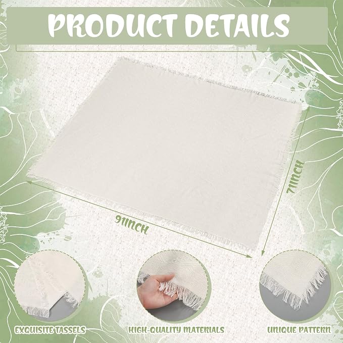 Beeveer 14 Pack Picnic Kit 91x71 Inch Extra Large Outdoor Boho Picnic Blanket with Sage Green Table Runner, 6 Throw Pillow Covers 6 Napkin Woven Cotton Yarn Washable Beach Blanket for Camp Wedding