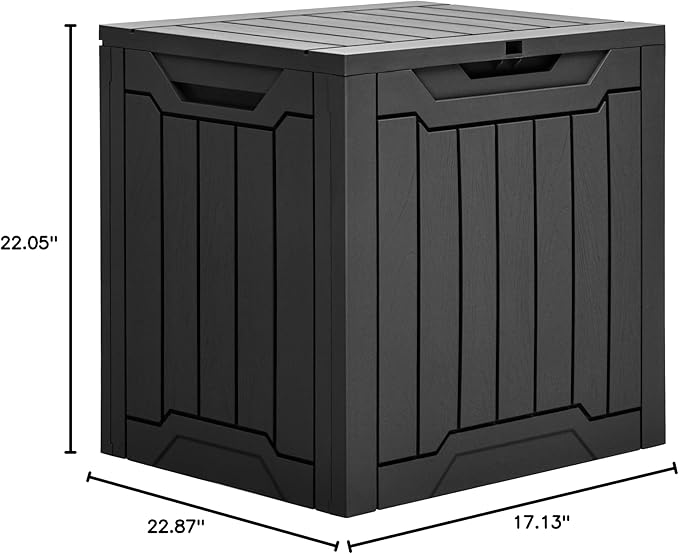 YITAHOME 31 Gallon Outdoor Storage Box | Resin Deck Box and Waterproof Package Delivery Box for Gardening Tools, Pool Supplies, Patio Furniture, Lockable, Black