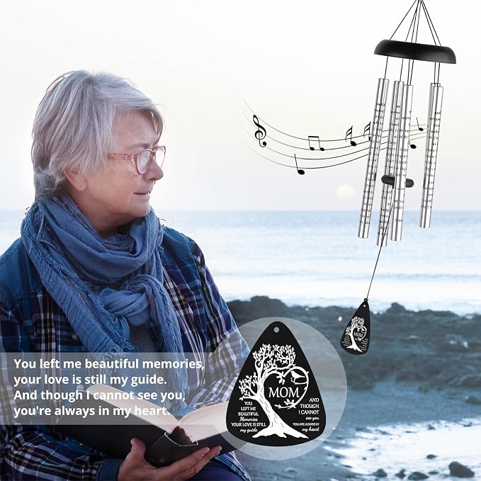 Fabuday Memorial Gifts Wind Chimes - Sympathy Gift for Loss of Mom, Windchimes in Memory of a Loved One for Bereavement Condolence Grief Funeral Condolences Remembrance Grieving, Cardinal Family Tree