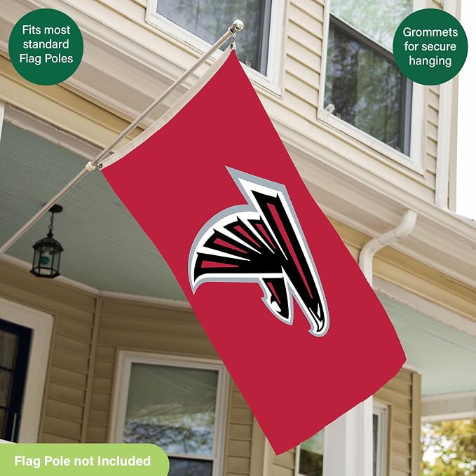 NFL Atlanta Falcons 3 x 5 Outdoor Durable House Flag with Grommets | Sport Team Flag & Banner | Indoor Wall Decoration for Room