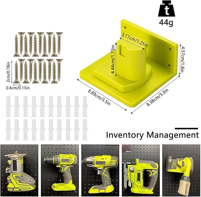 5 Pack Tool Holder Compatible with Ryobi 18V Power Tool Wall Mount Portable Holder Mount Hanger Storage Organizer with Screws Easy Installation for Workshop Garage