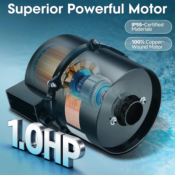 6310241 Silencer Spa Blower 1HP 240 Volt 2.6 Amp 2 Years Warranty | Replacement for Air Supply, Direct 2 Inch Plumbing System, Quiet & Shock-Absorbing Design, for Pool Hot Tub & Spa 4-8 jets