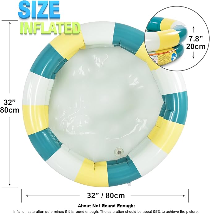 2Rings Baby Kiddie Pool, 32 inches Inflatable Kids Pool, Ball Pit, Water Toys for Indoor or Outdoor, Sunset Forest Blow Up Pool