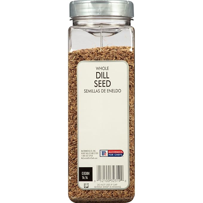 McCormick Culinary Whole Dill Seed, 15 oz - One 15 Ounce Container of Dill Seed Spice, Versatile for Use in Salads, Dressings, Bread, Entrees, Pickling and More (Pack of 2)