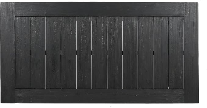 Merax 69" Outdoor Acacia Wood Dining Table, Rectangular Patio Table with Slatted Surface, Sandblast Dark Gray Finish