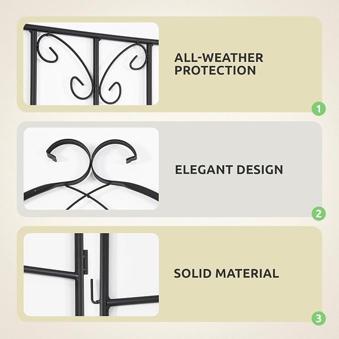 2 Pack 87x20in Garden Trellises, Butterfly Black Metal Coated Rustproof Trellis for Climbing Plants Outdoor, Roses, Vegetables, Vines, Cucumbers