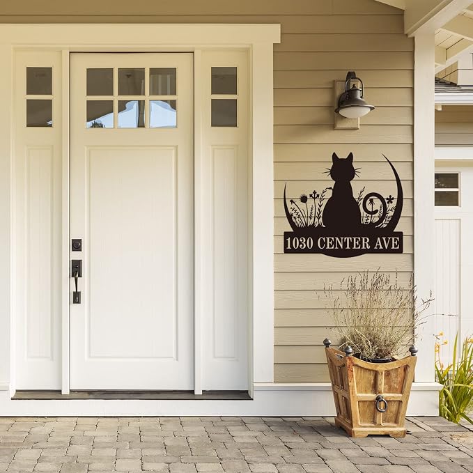 Personalized Address Sign, Personalized House Numbers, Custom Metal House Sign, Metal Address Sign, Custom House Number Sign, Address Plaques for House Numbers, House Number Plaque(B)