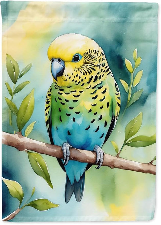 Caroline's Treasures Budgerigar House Flag Large Porch Sleeve Pole Decorative Outside Yard Banner Artwork Wall Hanging, Polyester, House Size, Multicolor