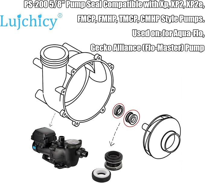 PS-200 5/8" Shaft Seal for Swimming Pool/Spa Pump AS-200 (1 Pack)