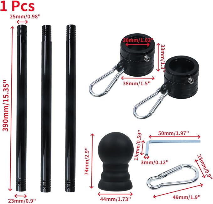 Oedema 4 FT Flag Pole Kit Heavy Duty Stainless Steel Flagpole Holder with Flag Pole Rings for Outside House, Porch, Yard, Black