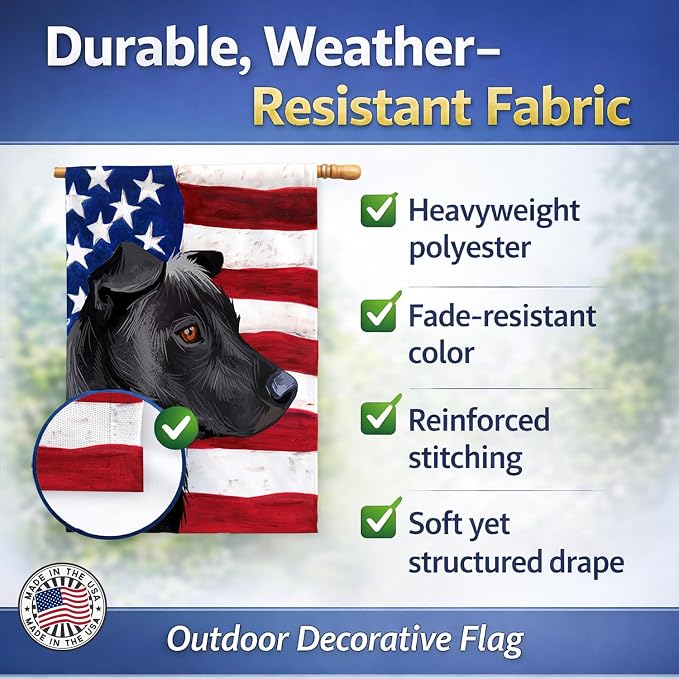Caroline's Treasures CK6644CHF Phu Quoc Ridgeback Dog American Flag House Flag Large Porch Sleeve Pole Decorative Outside Yard Banner Artwork Wall Hanging, Polyester, House Size, Multicolor