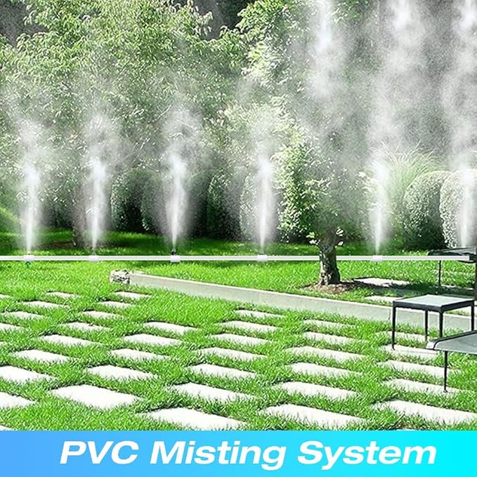 H&G lifestyles 1/2 Inch PVC Mist Nozzle Misting System for Patio Outdoor Mister Coupling PVC Split Section with Mist Nozzle (Pack of 5)