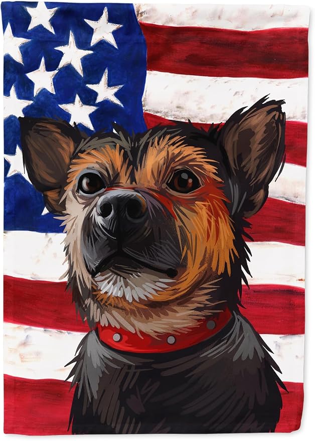 Caroline's Treasures CK6673GF Murcian Ratter Dog American Flag Garden Flag Mailbox Flag Decorative Yard Flag Banner Outside Patio Artwork Yard Flower Beds, Garden Size, Multicolor