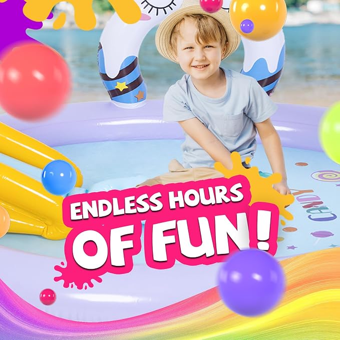 DIMAR GARDEN Inflatable Kids Swimming Pool Water Slide Spray Pool Play Center