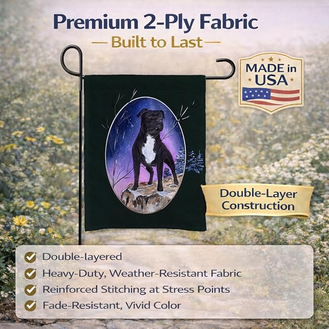 Caroline's Treasures SS8072GF Staffie Garden Flag Mailbox Flag Decorative Yard Flag Banner Outside Patio Artwork Yard Flower Beds, Garden Size, Multicolor