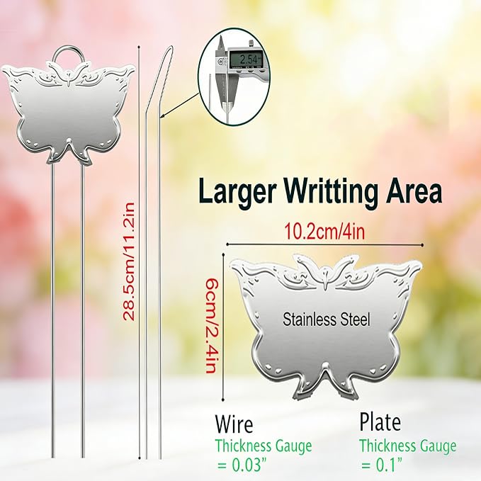 Metal Plant Labels 11in Tall 30 Pack Silver Outdoor Waterproof Garden Label Large Garden Seed Stake Tags for Flowers Fruits and Vegetables