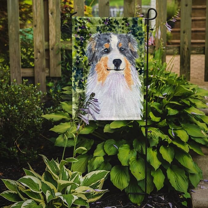 Caroline's Treasures SS8731GF Australian Shepherd Garden Flag Mailbox Flag Decorative Yard Flag Banner Outside Patio Artwork Yard Flower Beds, Garden Size, Multicolor