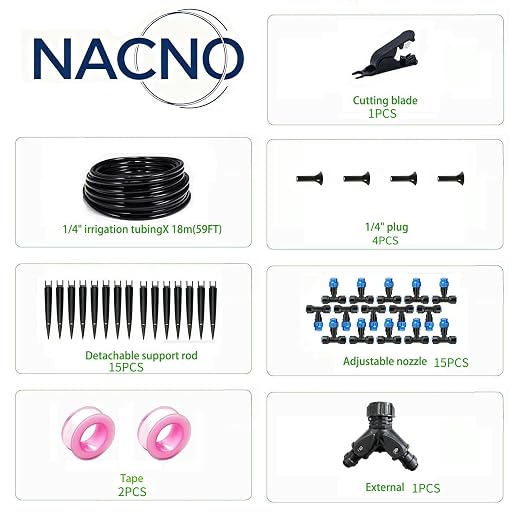 Drip Irrigation System，1/4" Blank Distribution Tubing Watering Hose, DIY Micro Sprinkler Automatic Plant Waterer for Garden, Greenhouse, Raised Bed, Patio & Outdoor Plants （59FT