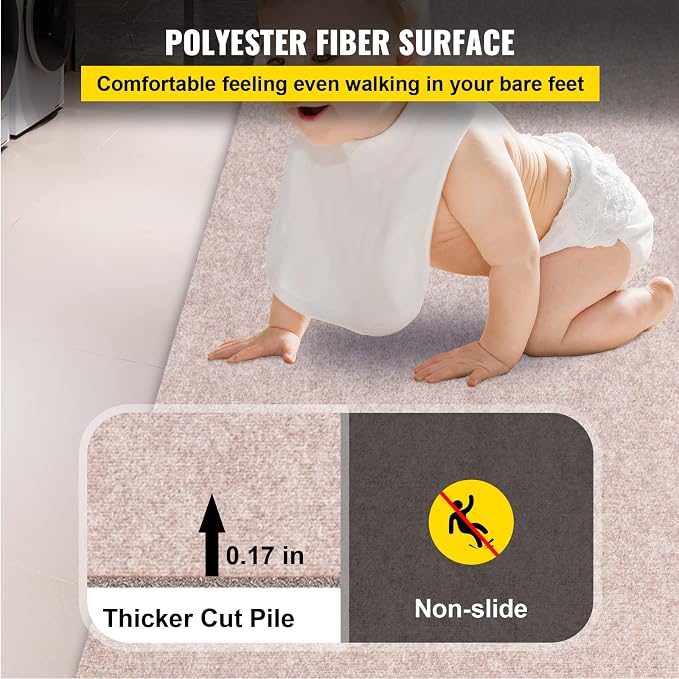 Happybuy 6 ft x 18 ft Brown Marine Carpet for Boats Waterproof - 0.18" Thick Indoor Outdoor Rug Carpet Roll for Home Patio Porch Deck