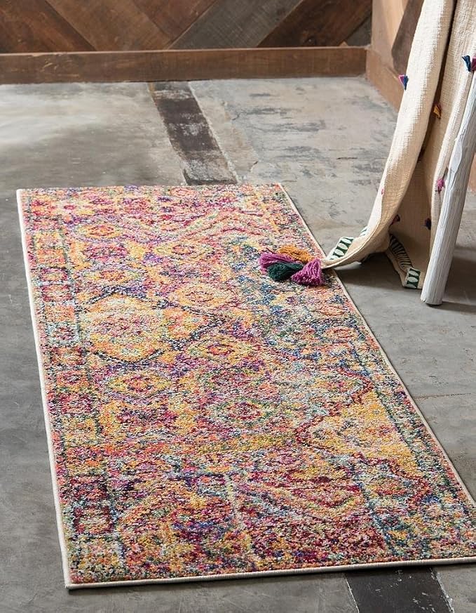 Unique Loom Monterey Collection Area Rug - Aztec (2' 2" x 6' 1" Runner Multi/Blue)