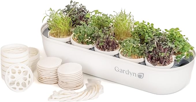 Gardyn Complete Microgreens Growing Kit - Indoor Herb Garden | Indoor hydroponics growing system nursery seed starter tray, 20 seed pads, bamboo wicks, 10 grow plates