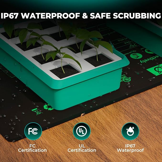 MARS HYDRO 48''x 20.75'' Seedling Heat Mat with Thermostat Heating Pad IP67 Waterproof, Easy to Clean, for Seedling, Germination, Clone, Reptile