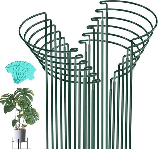 Joyhalo 12 Pack Plant Support Stakes, 24 Inch Plant Stakes for Outdoor Plants, Peony Cage with 15 Pcs Green Lables, Peony Cages and Supports, Peonies Support Cages Flower Stakes for Plants