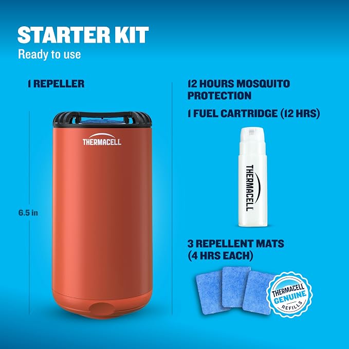 Thermacell Fuel-ZoneGuard Base Fuel Powered Mosquito Repeller; 15-Foot Zone of Scientifically Proven Outdoor Protection; Patio Shield; 12-Hr Refill; DEET-Free; Bug Spray Alternative; Canyon