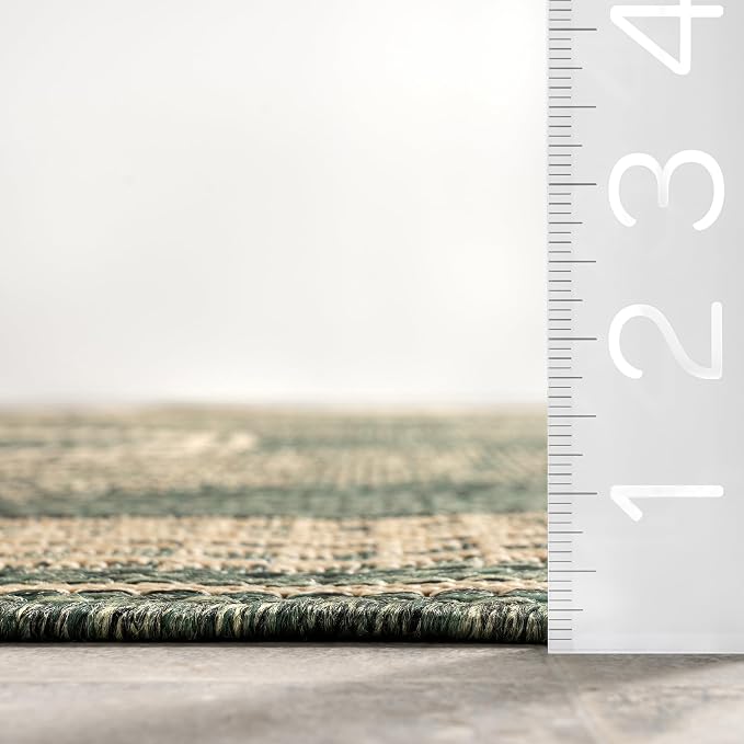 nuLOOM Ranya Green Geometric Indoor/Outdoor Area Rug, 10' x 14'