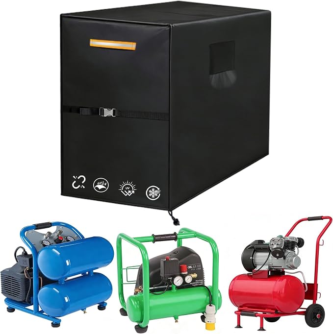 Air Compressor Cover – Waterproof Outdoor Cover for 22.5"x18"x22.5" Stationary Compressors, Heavy-Duty Thickened 600D Oxford Fabric Covers for AG-S1005/AC1 Series (22.5"x18"x22.5")