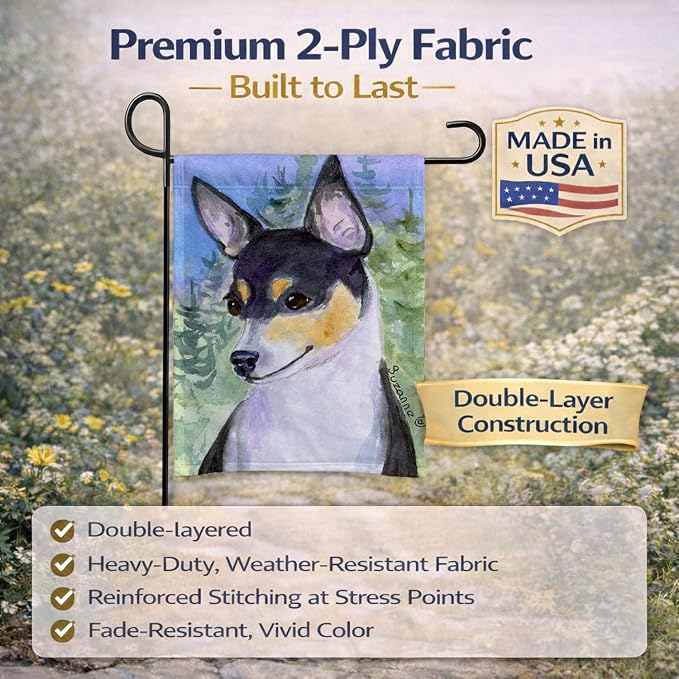 Caroline's Treasures SS8927GF Rat Terrier Garden Flag Mailbox Flag Decorative Yard Flag Banner Outside Patio Artwork Yard Flower Beds, Garden Size, Multicolor