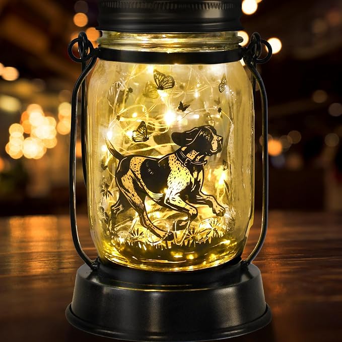 kyoryuger German Shorthaired Pointer Gifts for Women/Men, Pet Solar Lanterns German Shorthaired Pointer Lover Lantern Pet Loss Dog Memorial Lights Solar Garden Decor Yard,Patio,Torches Light Home