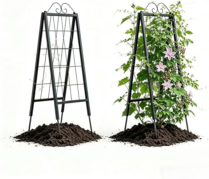 Zhongma Metal Garden Trellises … (16" x 52.5"H A-Frame 2 Pack)